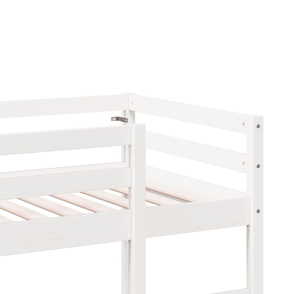 Cama alta sin colchón madera maciza de pino blanco 75x190