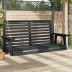 Banco columpio jardín con cadenas de metal madera abeto marrón