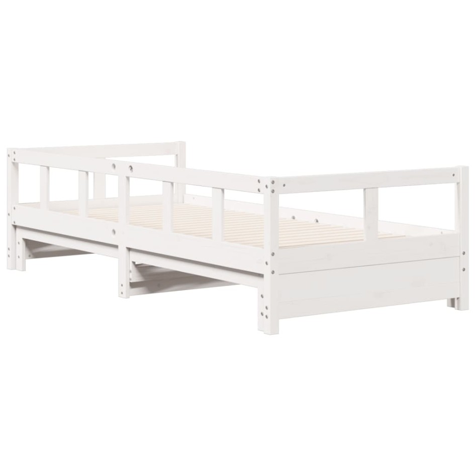 Sofá cama sin colchón madera maciza de pino blanco 80x200