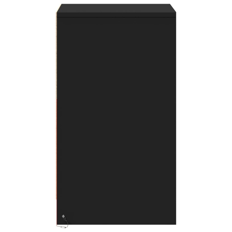 Mesitas de noche con luces LED 2 uds madera ingeniería