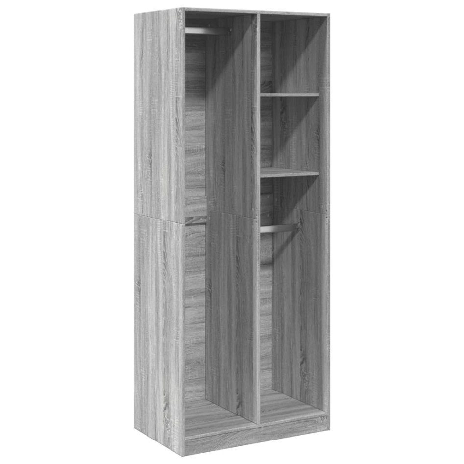 Armario de madera de ingeniería gris Sonoma 80x50x200