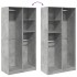 Armario de madera contrachapada gris hormigón 100x50x200