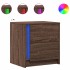 Mesitas de noche luces LED 2 uds madera ingeniería roble