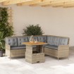 Set de sofás de jardín 2 pzas y cojines ratán sintético marrón