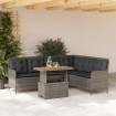 Set de sofás de jardín con cojines 2 pzas ratán sintético gris