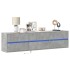 Mueble de TV de pared con LED gris hormigón 180x31x45