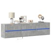 Mueble de TV de pared con LED gris hormigón 180x31x45 cm