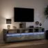 Mueble de TV de pared con LED gris hormigón 180x31x45