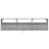 Mueble de TV de pared con LED gris hormigón 180x31x45