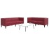 Juego de sofás Chesterfield 2 piezas cuero sintético rojo