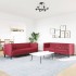 Juego de sofás Chesterfield 2 piezas cuero sintético rojo
