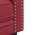 Juego de sofás Chesterfield 2 piezas cuero sintético rojo