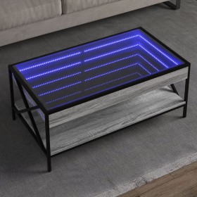Mesa de centro con Infinity LED gris Sonoma 90x50x38