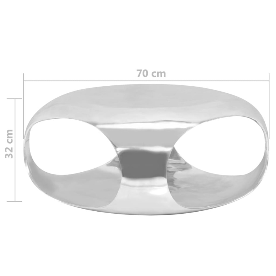 Mesa de centro de aluminio fundido 70x70x32 cm