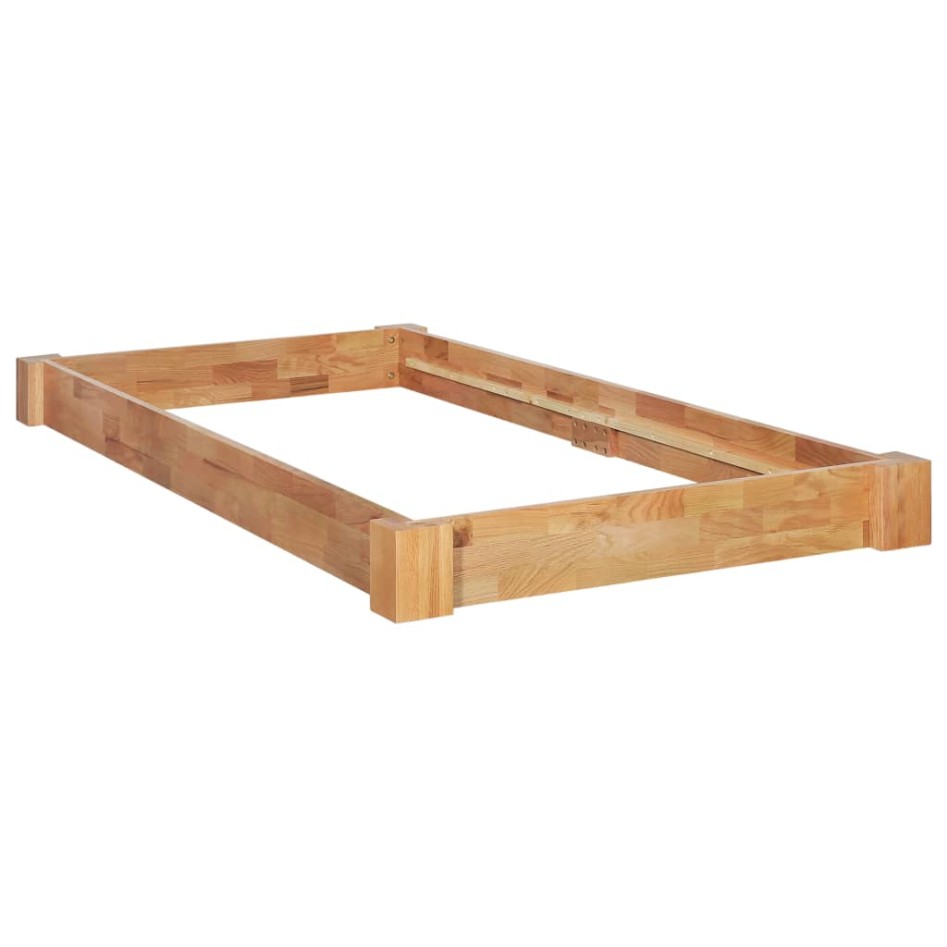 Estructura de cama de madera maciza de roble 90x200