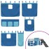 Cama alta para niños con cortinas madera pino azul 80x200