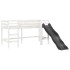 Cama alta para niños con cortinas madera pino azul 80x200