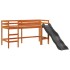 Cama alta para niños con torre madera pino azul 90x190