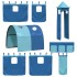 Cama alta para niños con torre madera pino azul 90x200