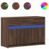 Mueble de TV LED madera ingeniería marrón roble 91x34x61