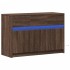 Mueble de TV LED madera ingeniería marrón roble 91x34x61