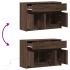 Mueble de TV LED madera ingeniería marrón roble 91x34x61