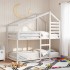 Cama litera con techo madera maciza de pino blanco 90x200