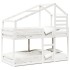 Cama litera con techo madera maciza de pino blanco 90x200
