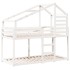 Cama litera con techo madera maciza de pino blanco 90x200