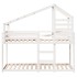 Cama litera con techo madera maciza de pino blanco 90x200