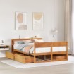 Cama sin colchón madera maciza de pino marrón cera 120x200 cm