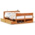Cama sin colchón madera maciza de pino marrón cera 120x200