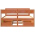 Cama sin colchón madera maciza de pino marrón cera 120x200