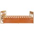Cama sin colchón madera maciza de pino marrón cera 120x200