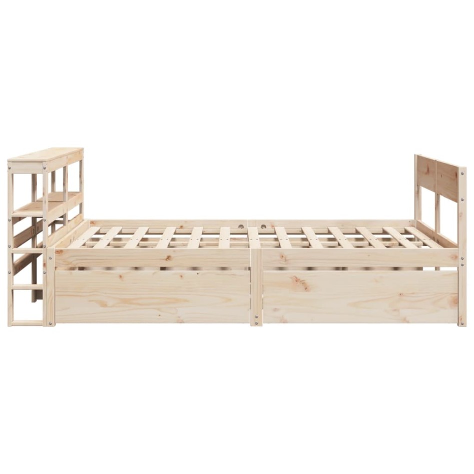 Estructura de cama sin colchón madera maciza de pino 120x190