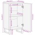 Aparador de madera maciza de mango rugosa 40x34x75