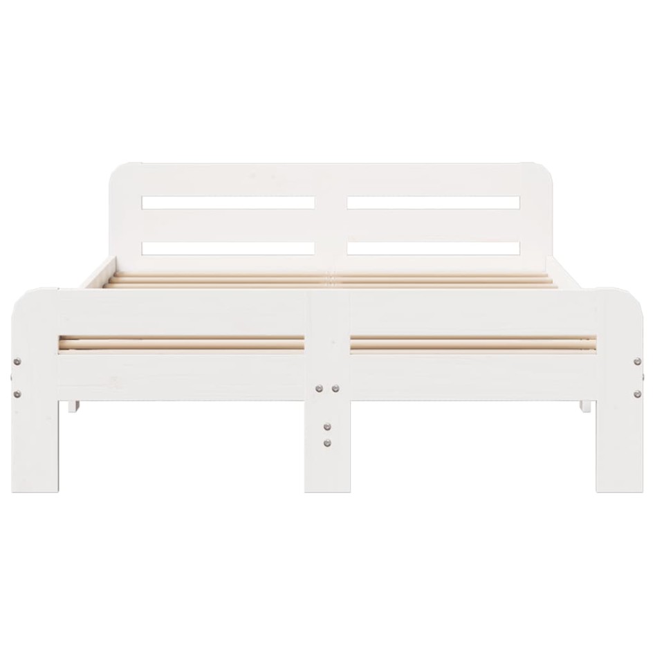 Cama sin colchón madera maciza de pino blanca 180x200