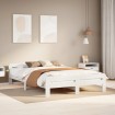 Estructura de cama sin colchón madera de pino blanca 150x200 cm