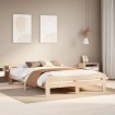 Estructura de cama sin colchón madera de pino blanca 140x200 cm