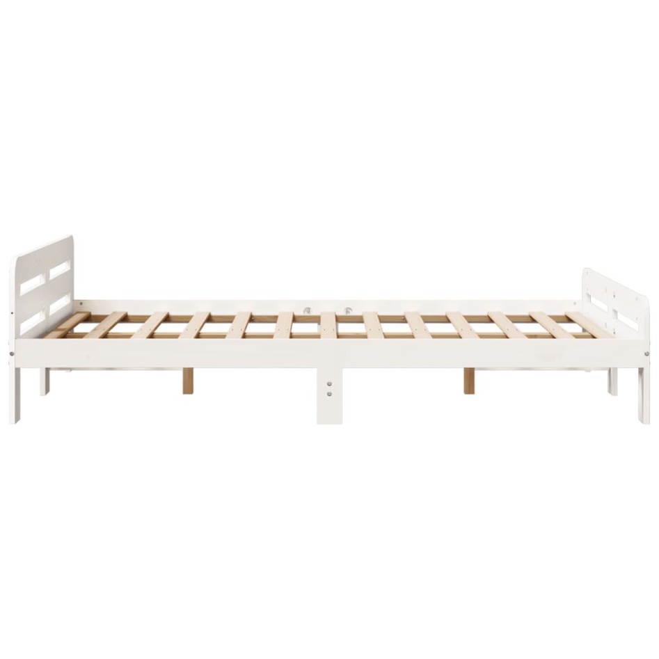 Estructura de cama sin colchón madera maciza blanca 120x190