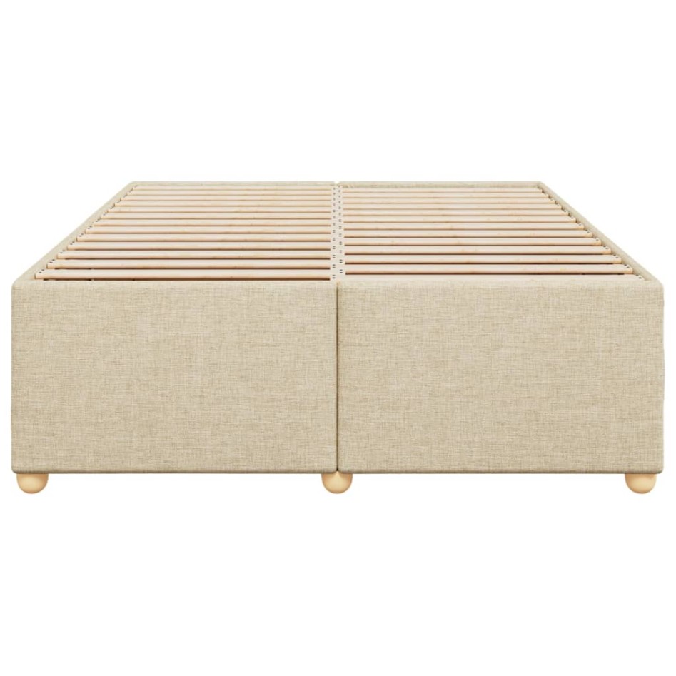 Cama sin colchón tela color crema 140x190