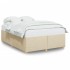 Cama sin colchón tela color crema 140x200