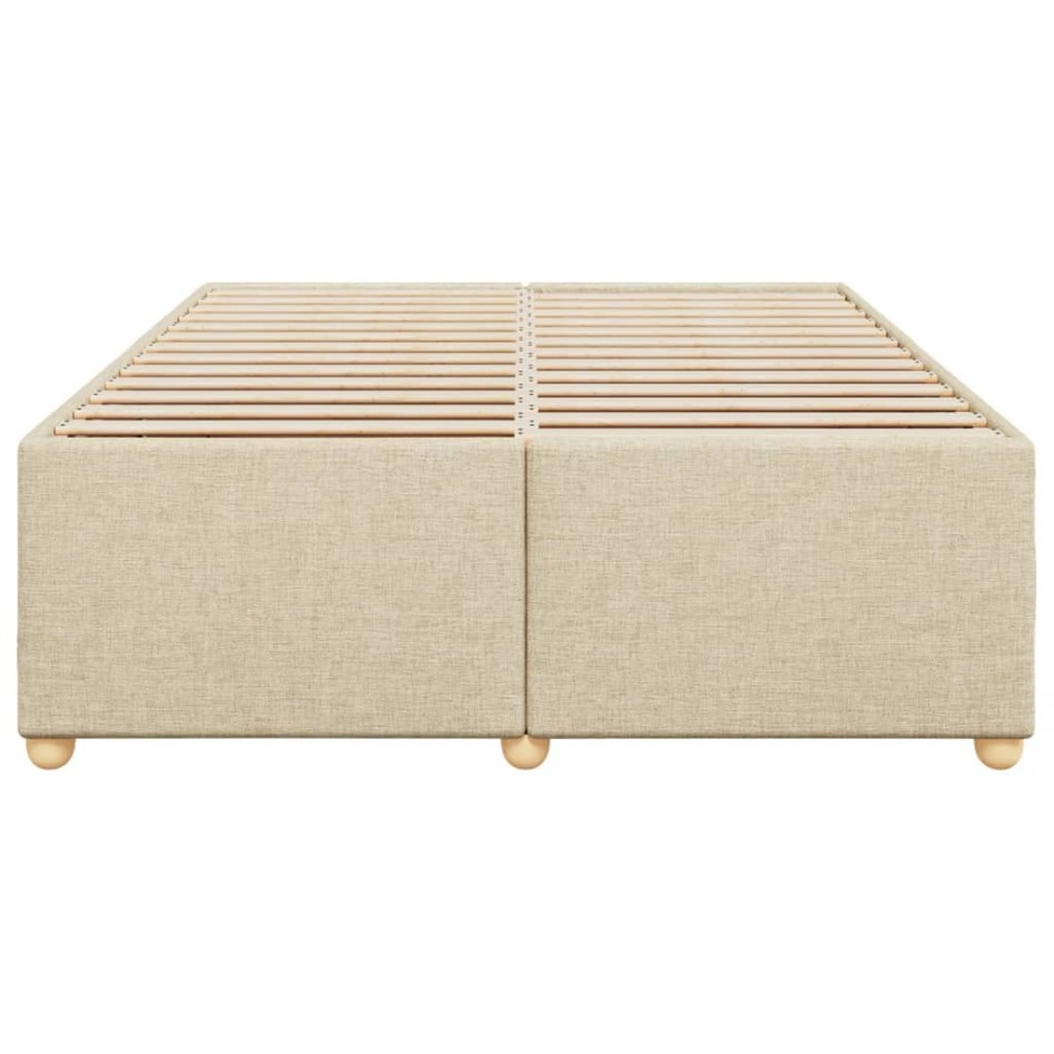 Cama sin colchón tela color crema 140x200