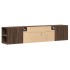 Mueble de TV de pared con luz LED marrón roble 180x31x39,5