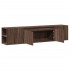 Mueble de TV de pared con luz LED marrón roble 180x31x39,5