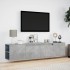 Mueble de TV de pared con luz LED gris hormigón 180x31x39,5