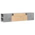 Mueble de TV de pared con luz LED gris hormigón 180x31x39,5