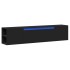 Mueble de TV de pared con luz LED negro 180x31x39,5