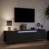 Mueble de TV de pared con luz LED negro 180x31x39,5