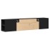Mueble de TV de pared con luz LED negro 180x31x39,5